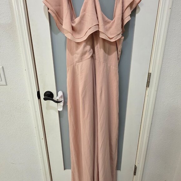 City Chic Pink Wrap Maxi Dress 18 | Cold Shoulder Strappy Formal Gown - Picture 13 of 16